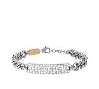 Diesel Bracelet pour hommes, Bracelet en chaîne en acier inoxydable bicolore, Longueur : 198mm+25mm, Largeur : 49.2mm, Hauteur : 10.6mm, DX1429931, Argent brillant et ton or