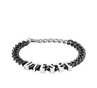 Diesel Bracelet chaîne Diesel en acier inoxydable, bicolore, unisexe, DX1486060, Noir anthracite