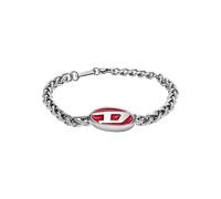 Diesel Bracelet pour homme, acier inoxydable émaillé rouge, DX1445040
