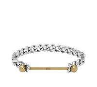 Diesel Bracelet Pour Hommes En Acier, Longueur : 180mm, Largeur : 8.5mm Bracelet En Acier Inoxydable Argenté, DX1410931, Argent nuageux