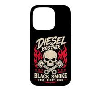 Diesel Brother Skull Pistons Graphic Smoke Fast Dirty Loud Coque pour iPhone 14 Pro