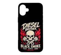 Diesel Brother Skull Pistons Graphic Smoke Fast Dirty Loud Coque pour iPhone 16 Plus