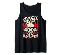 Diesel Brother Skull Pistons Graphic Smoke Fast Dirty Loud Débardeur