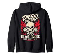 Diesel Brother Skull Pistons Graphic Smoke Fast Dirty Loud Sweat à Capuche