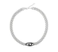 Diesel - Chaîne de cou bicolore en acier inoxydable - Femme - Accessoires - Gris - Taille: ONE Size