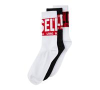 DIESEL Chaussettes 'SKM-RAY' rouge / noir / blanc, Taille 44-45
