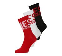 DIESEL Chaussettes 'SKM-RAY' rouge / noir / blanc, Taille 44-45