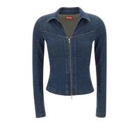 Diesel - Chemise en jean zippée - Femme - Blouses et Chemises - Bleu - Taille: 38 FR