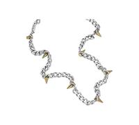 DIESEL Collier pour homme en acier inoxydable 2 tons avec fermoir mousqueton