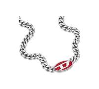 DIESEL Collier pour homme en acier inoxydable 2 tons avec fermoir mousqueton