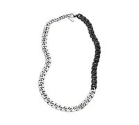DIESEL Collier pour homme en acier inoxydable 2 tons avec fermoir mousqueton