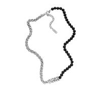 DIESEL Collier pour homme en acier inoxydable 2 tons avec fermoir mousqueton