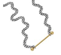 Diesel Collier pour homme en acier inoxydable 2 tons avec fermoir mousqueton