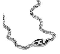 DIESEL Collier pour homme en acier inoxydable 2 tons avec fermoir mousqueton