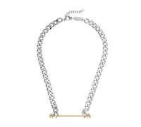 Diesel Collier Pour Hommes En Acier, Longueur : 400mm+50mm, Largeur : 61mm, Hauteur : 7mm Collier En Acier Inoxydable Argenté, DX1408931