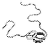 Diesel Collier pour homme en acier inoxydable avec fermoir à mousqueton