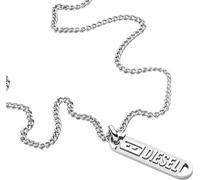 Diesel Collier pour homme en acier inoxydable avec fermoir à mousqueton