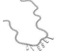 Diesel Collier pour homme en acier inoxydable avec fermoir mousqueton