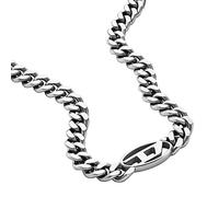 Diesel Collier pour homme en acier inoxydable avec fermoir mousqueton