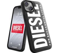 Diesel Coque conçue pour iPhone 14 | Design noir et blanc de 6,1 pouces | Protection antichoc contre les chutes | Compatible avec chargement sans fil | Coque de protection pour téléphone avec bords