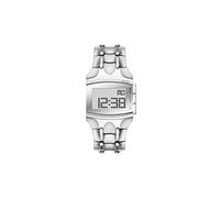 Diesel Croco Digi Montre pour Homme, Mouvement Digital avec Bracelet en Silicone, Acier Inoxydable ou Cuir, Ton Argenté, 33mm