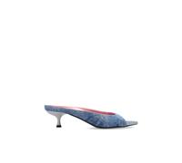 Diesel - D-Diam's-Low mule en denim avec Oval D flottant - Femme - Chaussures - Bleu - Taille: 37 EU