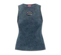 Diesel - Débardeur côtelé en coton - Femme - Tops - Bleu - Taille: 40 FR