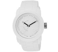 Diesel Montre homme Double Down S44, 3 aiguilles, boîtier blanc 44 mm, bracelet silicone DZ1436