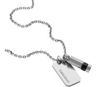 Diesel DX1156040 Collier homme DOUBLE PENDANT Acier inoxydable Argent 55 cm