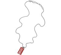 Diesel DX1368040 Collier homme DIESEL FONT acier inoxydable argent rouge 60 cm
