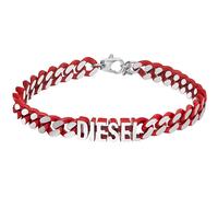 Diesel DX1415040 Bracelet homme en acier inoxydable Argent rouge 20 cm