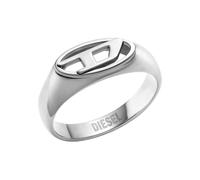 Diesel DX15870409 Bague ovale en acier inoxydable argenté pour homme avec logo D, Acier inoxydable, Aucune pierre précieuse