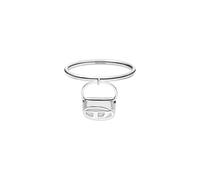 Diesel DX16190406.5 Bague ovale en acier inoxydable avec logo D pour homme Argenté