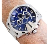 Diesel DZ4417 Chef Mega Montre Hommes Montre-Bracelet Analogue IP Argent Neuf