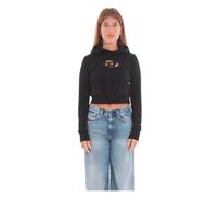 Diesel - F-Slimmy Oval D Cropped Sweat à capuche - Femme - Sweatshirts et sweats à capuche - Noir - Taille: 36 FR