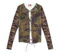 Diesel, Femme, Tops, Multicolore, Taille: 36 FR Haut brodé camouflage avec volants