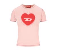 Diesel, Femme, Tops, Rose, Taille: 36 FR T-uncuties Heart Logo T-shirt