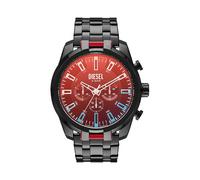 Diesel Montre pour homme, Split, mouvement chronographe, boîtier en acier inoxydable noir de 51 mm avec bracelet en acier inoxydable, DZ4589