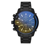 Diesel Griffed Montre pour Homme, Mouvement à Quartz/Chronographe avec Bracelet en Silicone, Acier Inoxydable ou Cuir, Noir et Bleu, 48mm