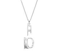 Diesel Homme Collier et Boucles d’Oreilles D Logo en Acier Inoxydable Argenté, Set