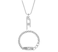 Diesel Homme Collier et Bracelet D Logo en Acier Inoxydable Argenté, Set