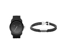 Diesel Homme Double Down S44 Noir Silicone Montre and Cuir Bracelet, Coffret