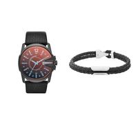 Diesel Homme Master Chief Noir Cuir Montre and Bracelet, Coffret