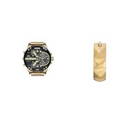 Diesel Homme Mr. Daddy 2.0 Doré Acier Inoxydable Montre and Boucles d'oreilles, Coffret