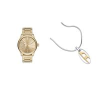 Diesel Homme Rasp Doré Acier Inoxydable Montre and Argenté Collier, Coffret