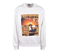 Diesel, Homme, Sweatshirts et sweats à capuche, Blanc, Taille: L SweaT-shirt en coton - Modèle : Felpa
