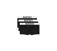 Diesel - Lot de 3 Boxers Classiques en Coton Noirs Unis à Ceintures Blanches - Taille S