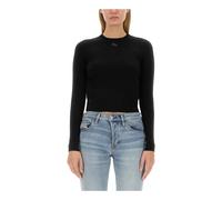 Diesel - M-Areesax Wool and Cashmere Top - Femme - Pulls - Noir - Taille: 36 FR