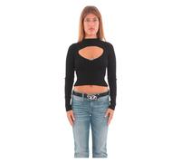 Diesel - M-Olina Mock Neck Cutout Sweater - Femme - Pulls - Noir - Taille: 38 FR