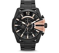 DIESEL Mega Chief DZ4309 - Mouvement Quartz - Affichage Analogique - Noir et Cadran Noir - Homme